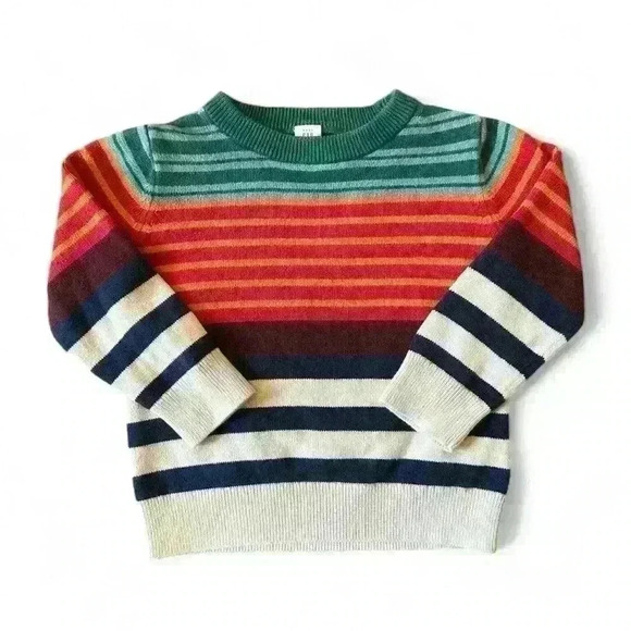 Gap sz 3T Preppy Fall & Winter colorful stripe pullover sweater red green blue - Picture 3 of 4